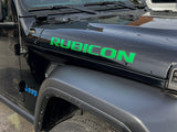 JK "Rubicon" Hood Decal - Black Outlines