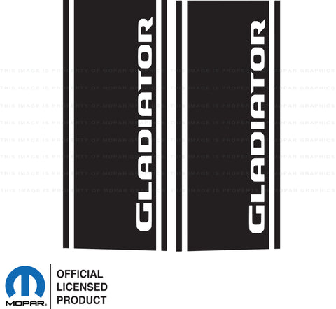 JT "Gladiator" Bedside Stripe Decal - Gladiator Vertical Logo/Single Colors