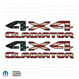 JT "4x4 Gladiator" Decal - Distressed  American Flag