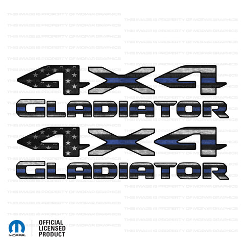 JT "4x4 Gladiator" Decal - Thin Blue Line