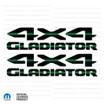 JT "4x4 Gladiator" Decal - Thin Green Line