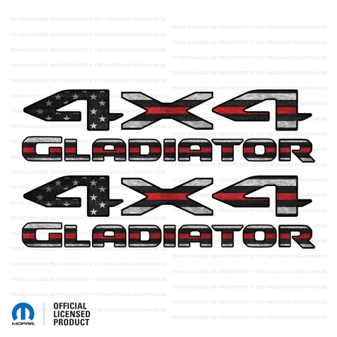 JT "4x4 Gladiator" Decal - Thin Red Line