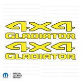 JT "4x4 Gladiator" Decal  - Black Outlines