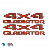 JT "4X4 GLADIATOR  " DECAL - Topographic Patterns with Outline