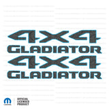 JT "4X4 GLADIATOR  " DECAL - Topographic Patterns with Outline