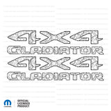 JT "4X4 GLADIATOR  " DECAL - Topographic Patterns with Outline