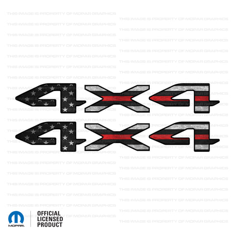 JT "4x4" Decal - Thin Red Line