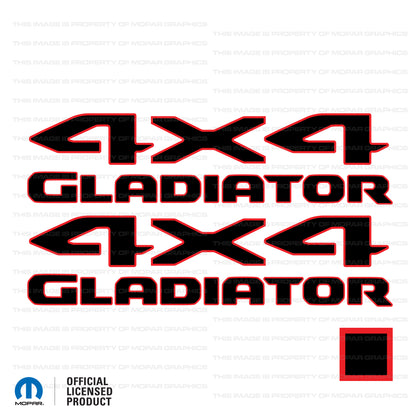JT "4x4 Gladiator" Decal - Color Outlines