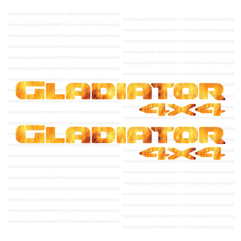JT "Gladiator 4x4 " Decal - Flame