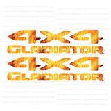 JT "4x4 Gladiator" Decal - Flame