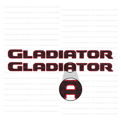 JT "Gladiator" Hood Decal - Topographic Patterns with Outlines