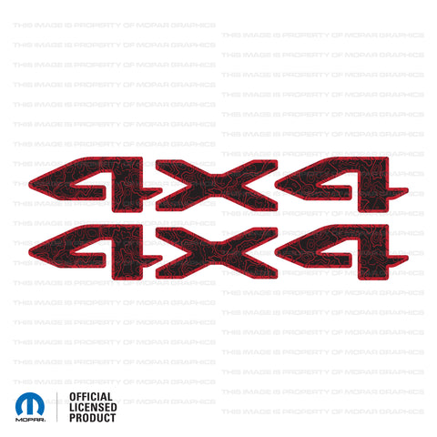 JT "4X4" DECAL - Topographic Patterns with Outline
