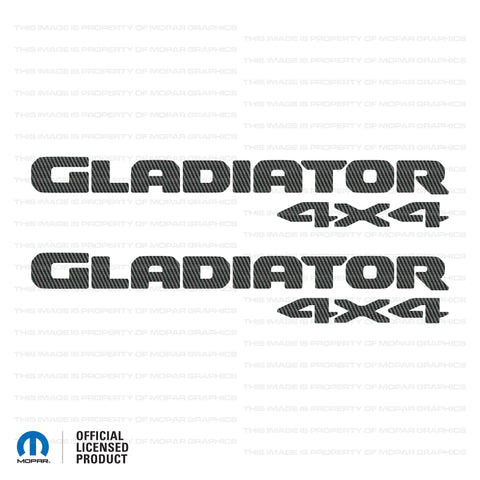 JT "Gladiator 4x4 " Decal - Carbon Fiber