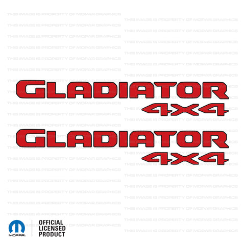 JT "Gladiator 4x4 " Decal  - Black Outlines