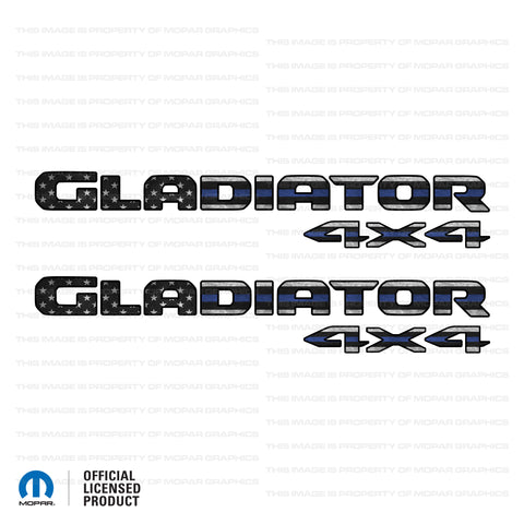 JT "Gladiator 4x4 " Decal - Thin Blue Line
