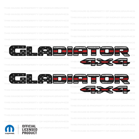 JT "Gladiator 4x4 " Decal - Thin Red Line