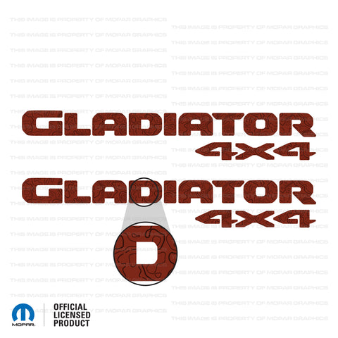 JT "Gladiator 4x4 " Decal - Topographic Patterns