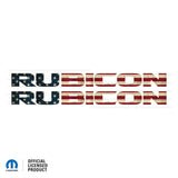 JK "Rubicon" Hood Decal - Distressed American Flag