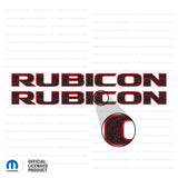 JK "Rubicon" Hood Decal - Topographic Patterns with Outline