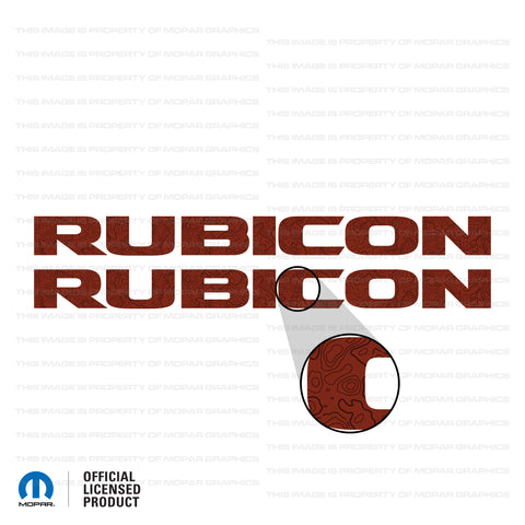 JK "Rubicon" Hood Decal - Topographic Patterns