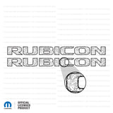 JK "Rubicon" Hood Decal - Topographic Patterns with Outline
