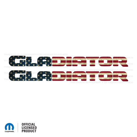 JT "Gladiator" Hood Decal - Distressed American Flag