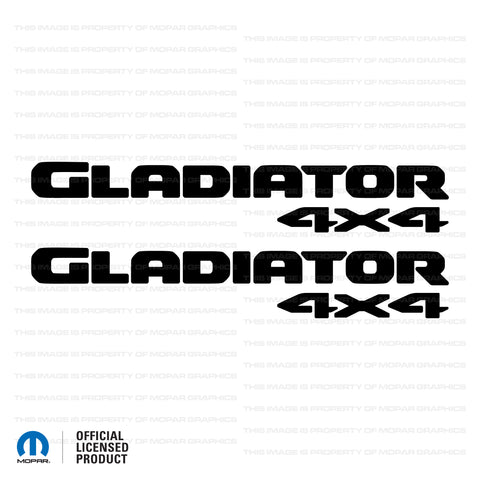 JT "Gladiator 4x4 " Decal - Single Colors