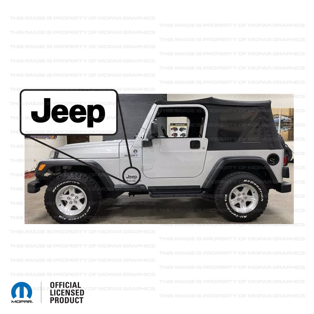 TJ "Jeep" Fender Decal Gloss Black Mopar Graphics