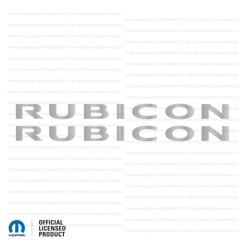 TJ "Rubicon" Hood Decal - Factory OEM - Metallic Silver