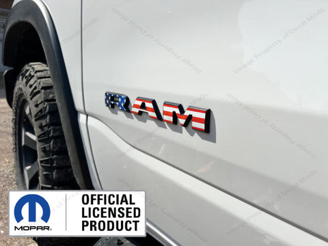 2019 - 2024 Gen5 RAM Side Emblem OVERLAY Decals American Flag USA Stickers FD1C0