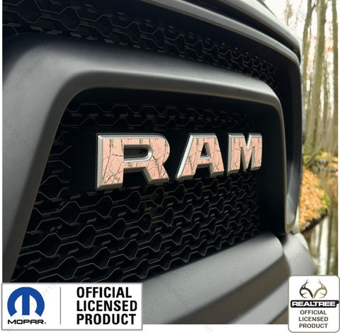 19-24 RAM Grille OVERLAY Decals Rrealtree Camo APC Pink Front Stickers FD1D8