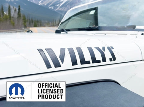 SET 2 - Jeep Wrangler JK WILLYS Hood Decals Stickers 3D Topo Map BLACK UV1A4