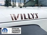 SET 2 Jeep Wrangler WILLYS Hood Decals Stickers 3D Topo Map TAN black red UV2A4