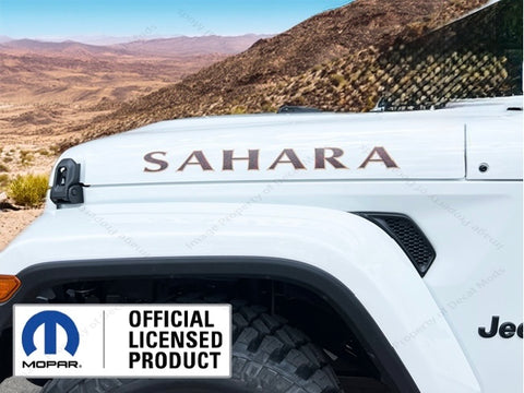 2x Jeep Gladiator SAHARA Hood Decals Stickers Map 3D Lines TAN black red UV2A5