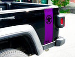 JT Gladiator Bedside Single Stripe Decal - Military Star with Jeep Logo/Single Colors