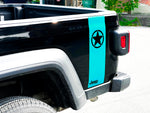 JT Gladiator Bedside Single Stripe Decal - Military Star with Jeep Logo/Single Colors