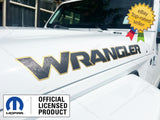(2x) Jeep WRANGLER Hood Decals Stickers 3D 392 Topo Map Lines Gold Black UV1A0