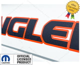 (2x) Jeep WRANGLER Hood Decals Stickers 3D Topo Map Lines Orange Black UV1A0