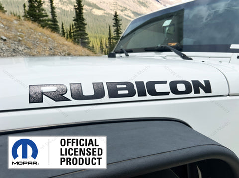 (2x) Jeep Wrangler RUBICON Hood Decals Stickers 3D Topo Map Black Map UV1A7