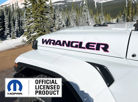 BOTH SIDE Jeep WRANGLER Hood Vinyl Decals Graphic Stickers SOFT PINK BLACK UV1R1