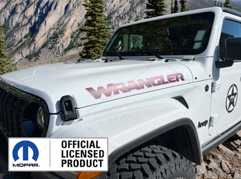 Set of Jeep WRANGLER Hood Vinyl Decals Graphics Stickers JL HOT PINK BLACK UV1R1