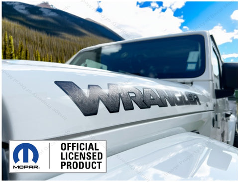 SET OF 2 - Jeep WRANGLER Hood Decals Stickers 3D Topo Map Lines Black UV1A0