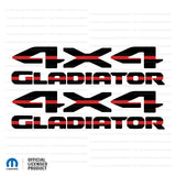 JT "4x4 Gladiator" Decal - Thin Red Line