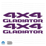 JT "4x4 Gladiator" Decal - Single Colors