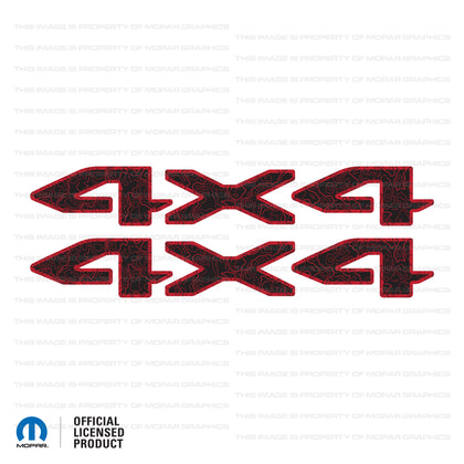 JT "4X4" DECAL - Topographic Patterns with Outline