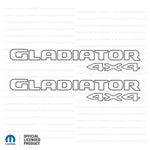 JT "Gladiator 4x4 " Decal  - Black Outlines