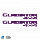 JT "Gladiator 4x4 " Decal - Single Colors