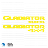 JT "Gladiator 4x4 " Decal - Single Colors